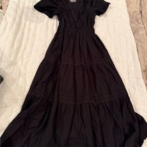 Anthropologie Elegant Black Maxi dress size medium NWT